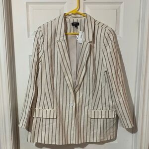 Linen Reitmans Women's Cream Striped Blazer